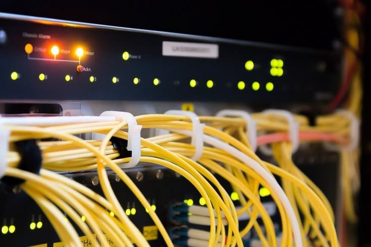Structured cabling installation process on a commercial site