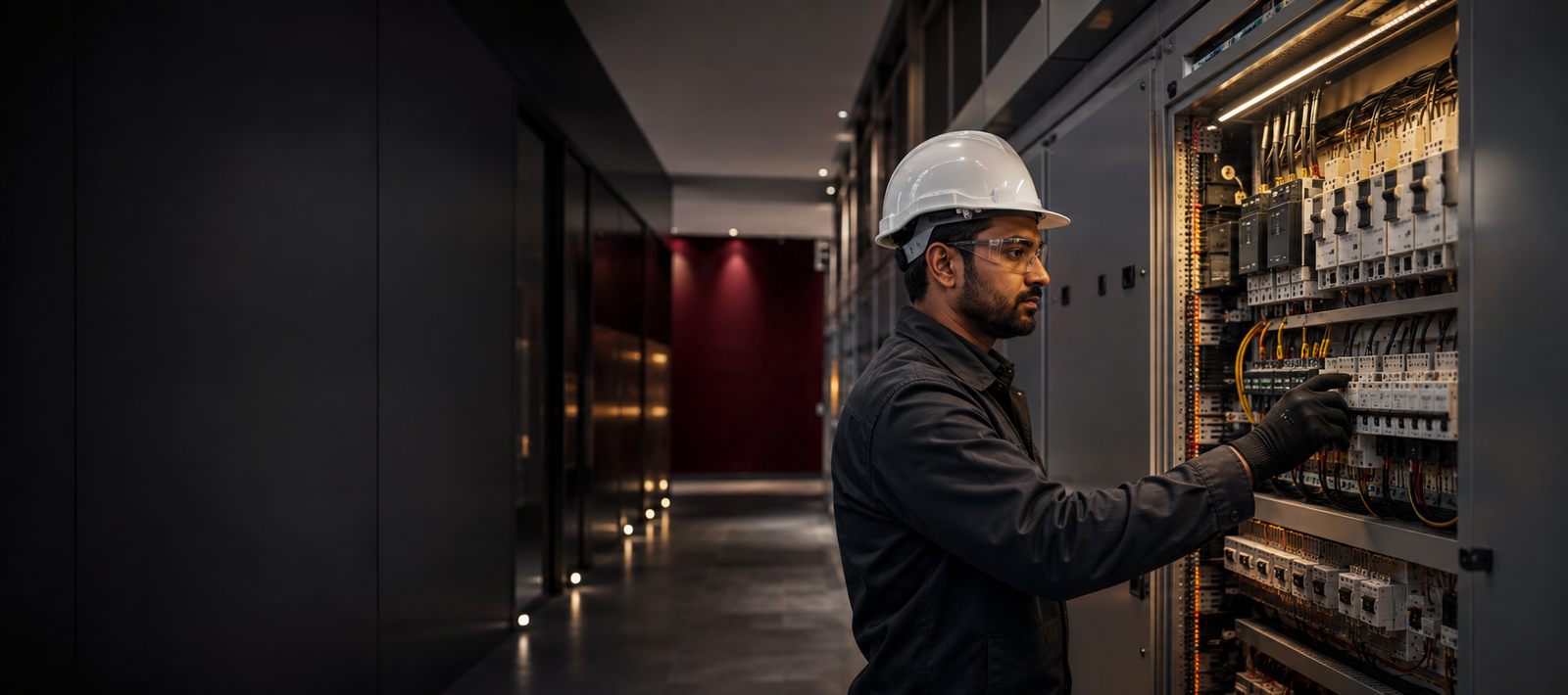 Planned electrical fit-out installation for a commercial interior