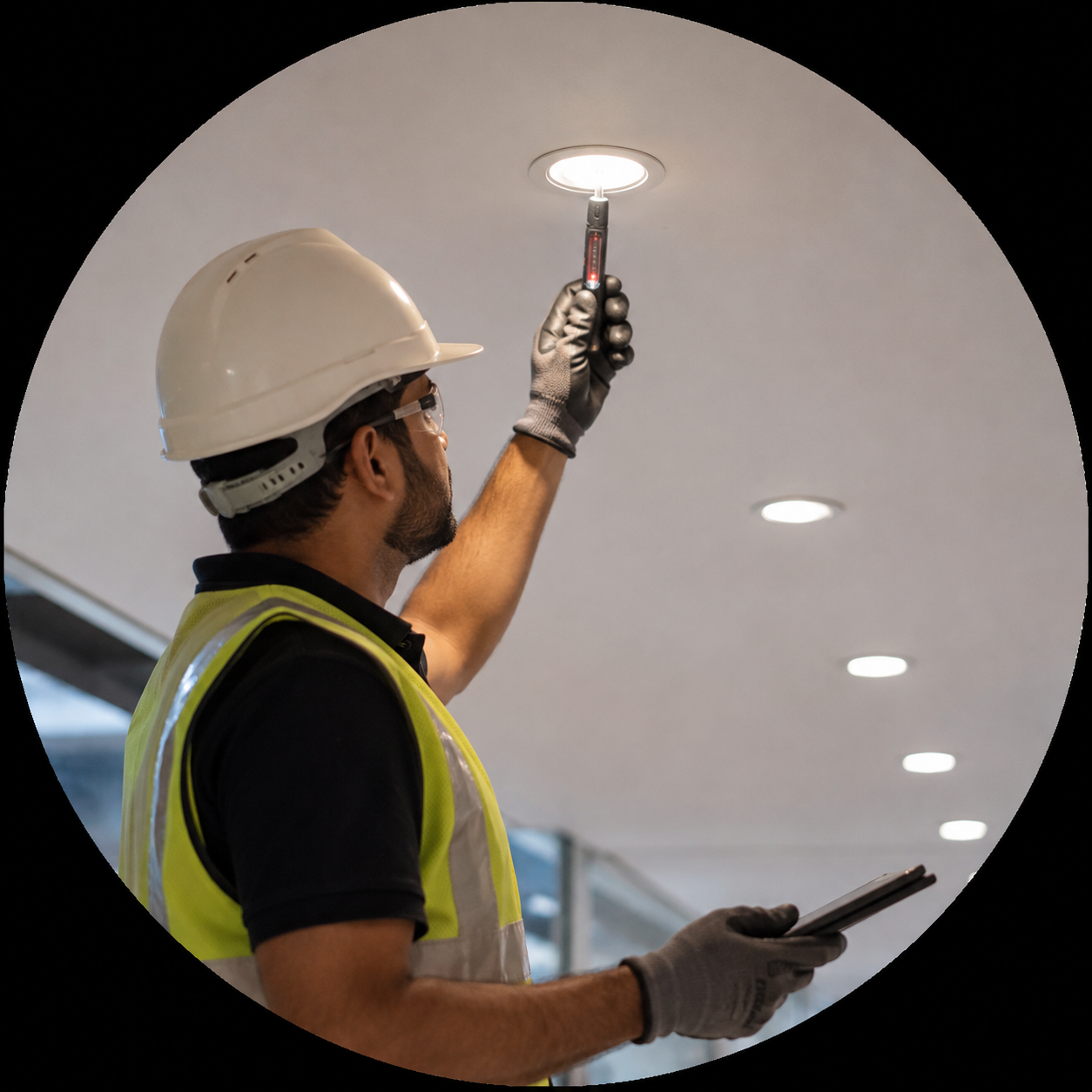 Switches, sockets and containment installation on a commercial site